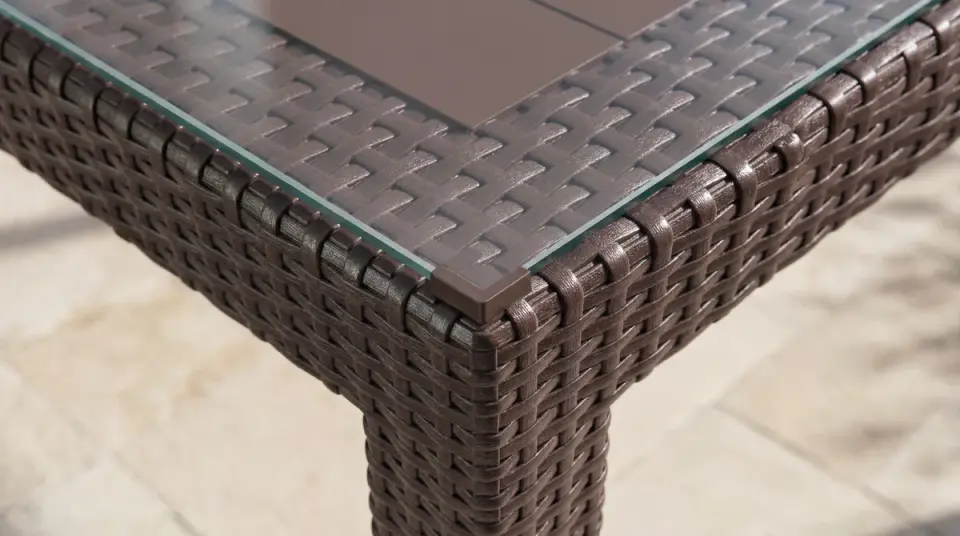 Rattan Masa Kahve - Camlı - 90x150