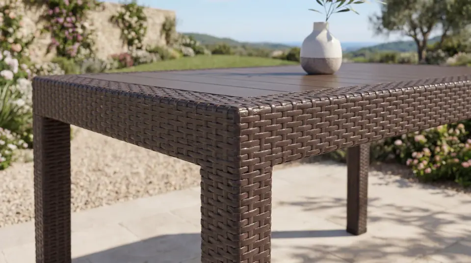 Rattan Masa Kahve - Camsız - 90x150